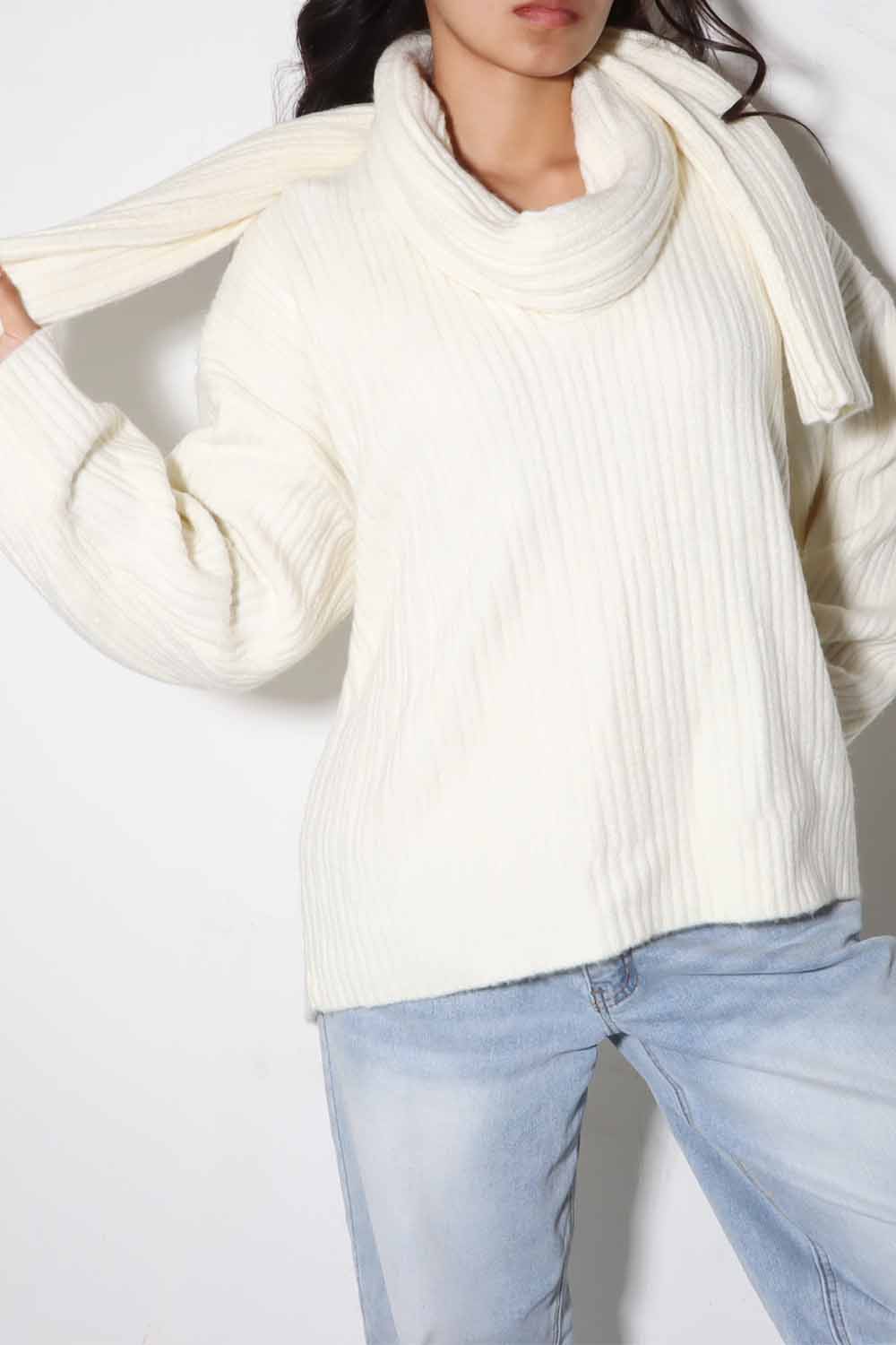 Knit Fashion Sweater, Ivory