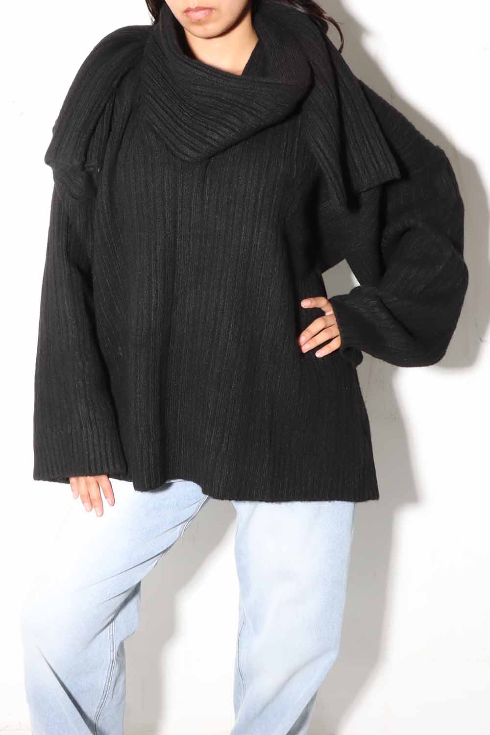 Knit Fashion Sweater , Black