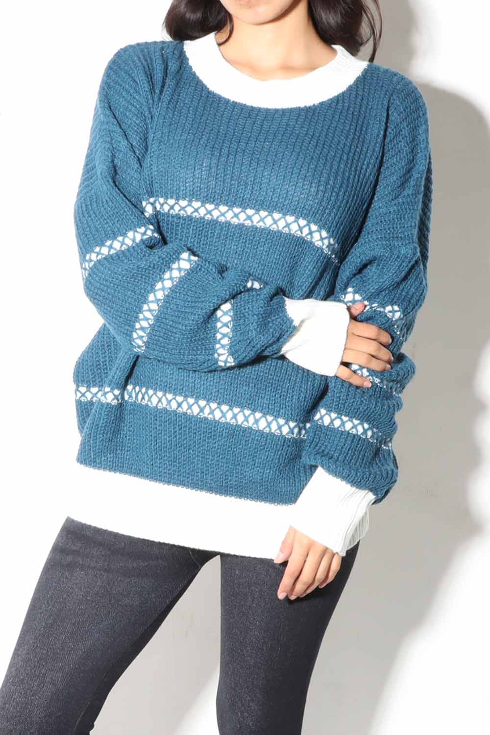 Cute Knit Sweater, Teal